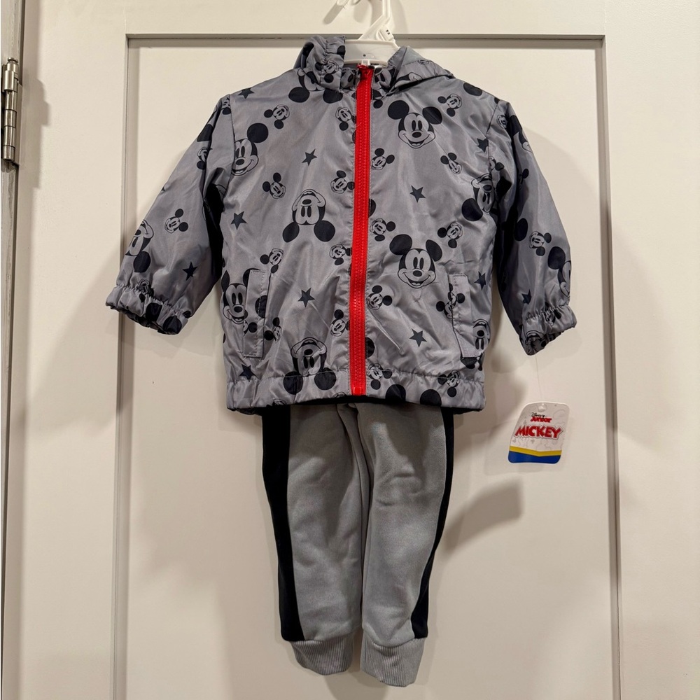 Disney Mickey Mouse 3 Piece Hooded Jacket, T‎ Shirt, Pants - Size 18 months